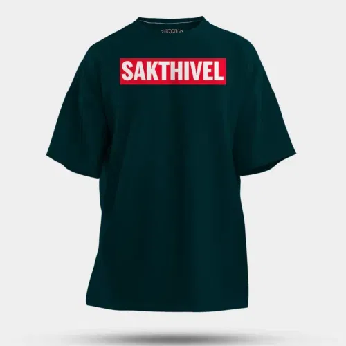 Sakthivel men/unisex oversized t-shirt in petrol blue color