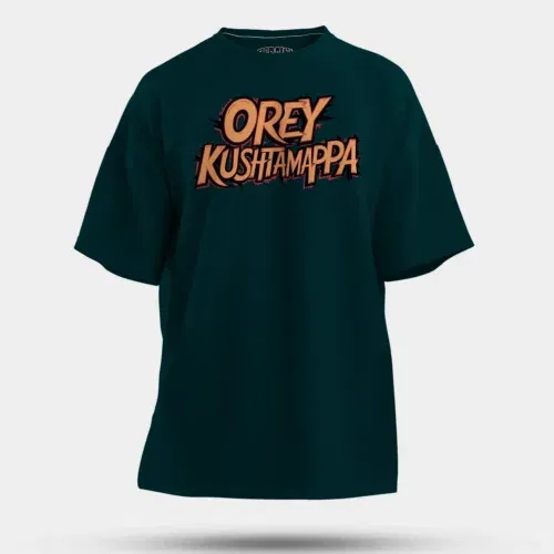 Ore kushtamappa men/unisex oversized t-shirt in petrol blue color