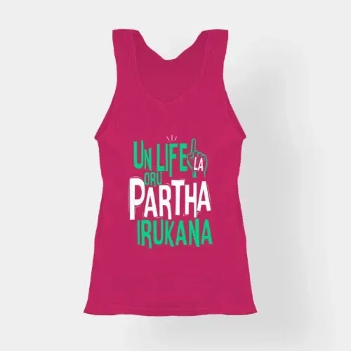 Un life la oru partha irukana women's tank top in pink color