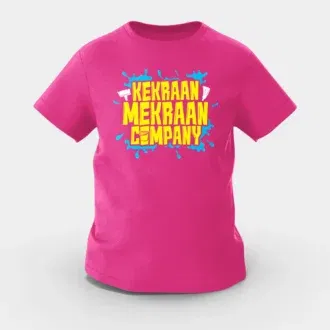 Kekraan mekraan company girls round neck t-shirt in pink color