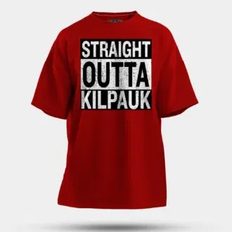 Straight outta kilpauk men/unisex oversized t-shirt in red color