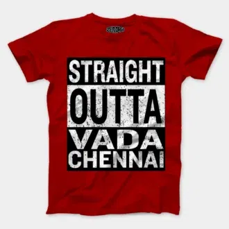 Straight outta vada chennai men/unisex t-shirt in red color