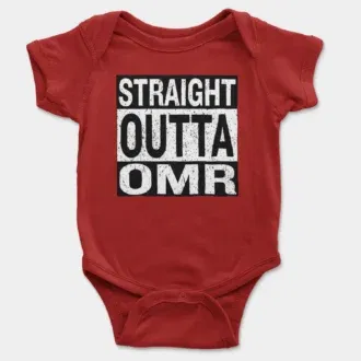 Straight outta omr onesie/romper in red color