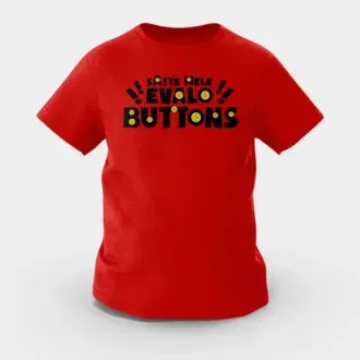 Satte mele evalo buttons girls round neck t-shirt in red color