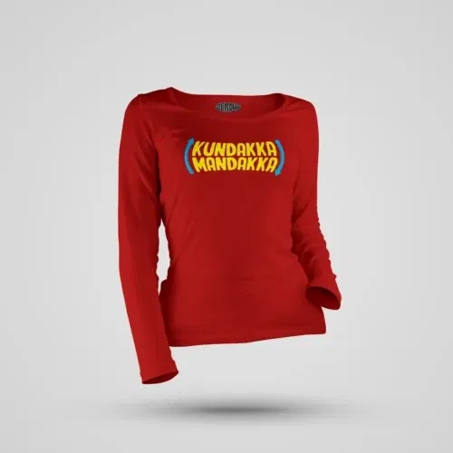 Kundakka mandakka women's long sleeve t-shirt in red color