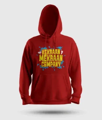 Kekraan mekraan company men/unisex hoodie in red color