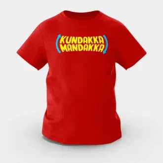 Kundakka mandakka girls round neck t-shirt in red color