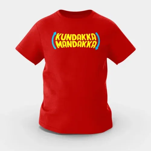 Kundakka mandakka girls round neck t-shirt in red color