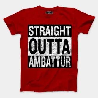 Straight outta ambattur men/unisex t-shirt in red color