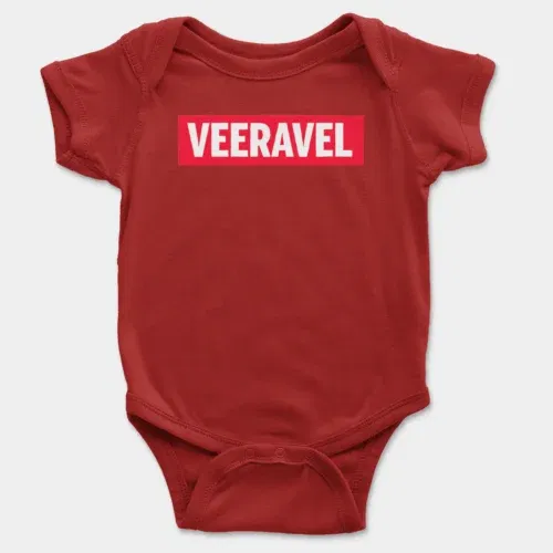 Veeravel onesie/romper in red color