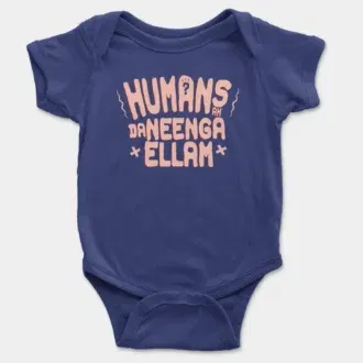 Humans ah da neenga ellam? Onesie/romper in royal blue color