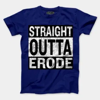 Straight outta erode men/unisex t-shirt in royal blue color