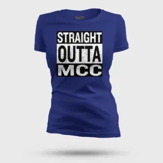 Straight outta mcc women's t-shirt in royal blue color