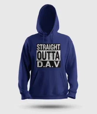 Straight outta dav men/unisex hoodie in royal blue color