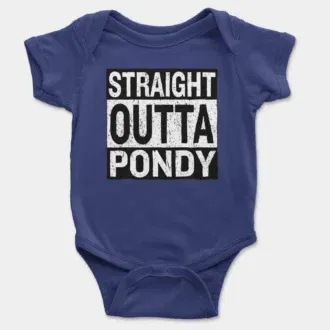 Straight outta pondy onesie/romper in royal blue color