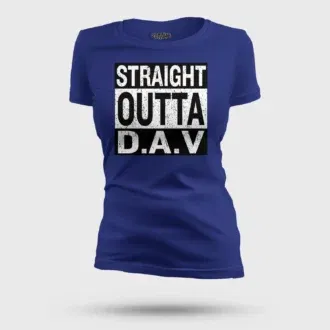 Straight outta dav women's t-shirt in royal blue color