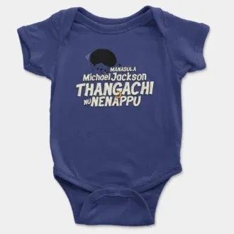 Manasula michael jackson thangachi nu nenappu onesie/romper in royal blue color