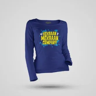 Kekraan mekraan company women's long sleeve t-shirt in royal blue color