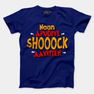 Naan apudiye shoooock aayitten men/unisex t-shirt in royal blue color