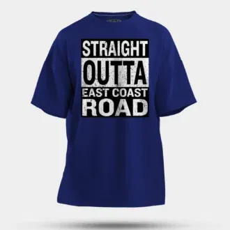 Straight outta ecr men/unisex oversized t-shirt in royal blue color