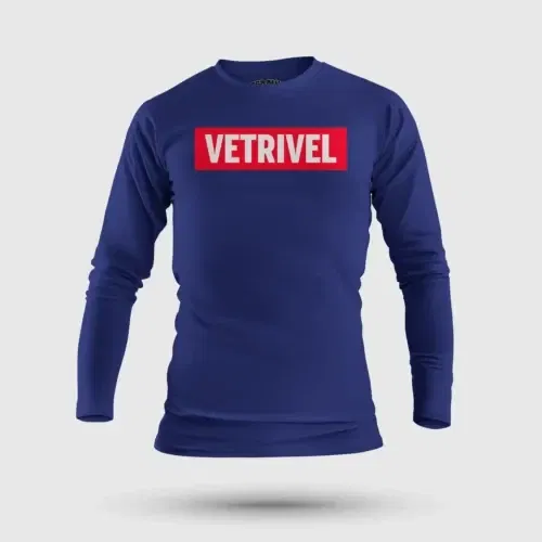 Vetrivel men/unisex long sleeve t-shirt in royal blue color