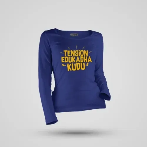 Tension edukadha kudu women's long sleeve t-shirt in royal blue color