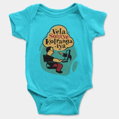 Vela soliye kolrangaiya onesie/romper in skyblue color