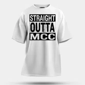 Straight outta mcc men/unisex oversized t-shirt in white color