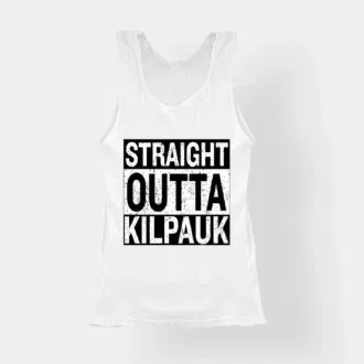 Straight outta kilpauk women's tank top in white color