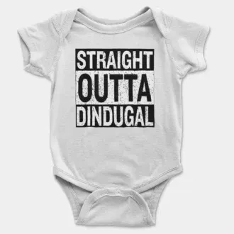 Straight outta dindugal onesie/romper in white color