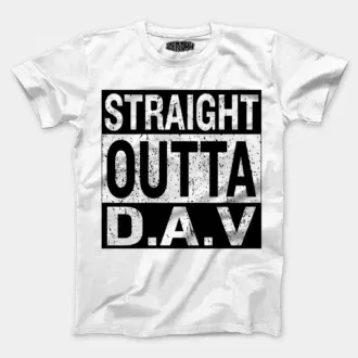 Straight outta dav men/unisex t-shirt in white color