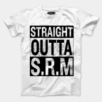 Straight outta srm university men/unisex t-shirt in white color