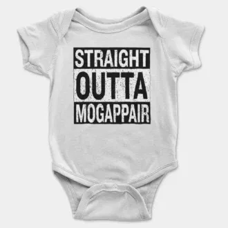 Straight outta mogappair onesie/romper in white color