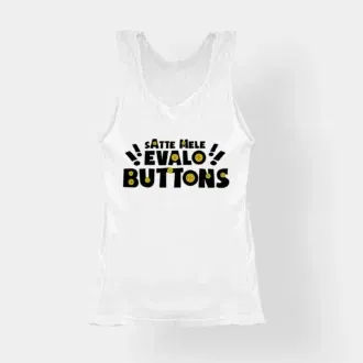 Satte mele evalo buttons women's tank top in white color