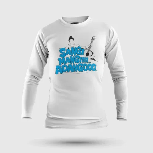 Sangi mangiiiii….. Adangoooo men/unisex long sleeve t-shirt in white color