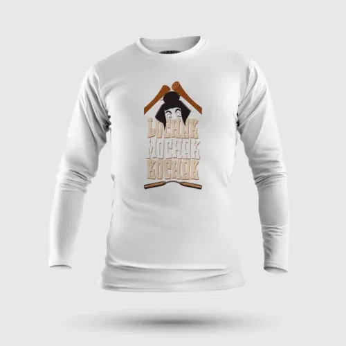 Lochak mochak kochak men/unisex long sleeve t-shirt in white color