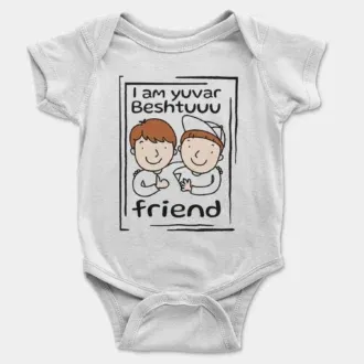 Iam yuvar best friend onesie/romper in white color