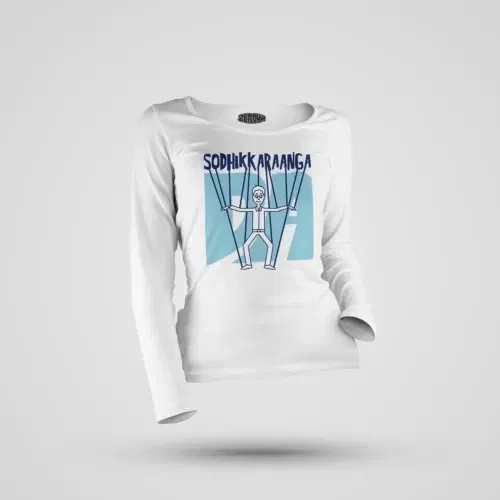 Sodhikkaraangada women's long sleeve t-shirt in white color