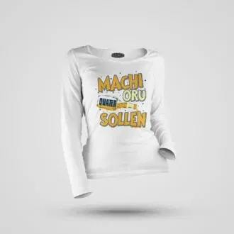 Machi oru quater sollen women's long sleeve t-shirt in white color