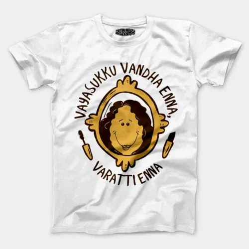 Varalena podi men/unisex oversized t-shirt in white color