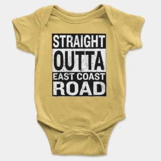 Straight outta ecr onesie/romper in yellow color