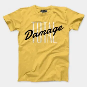 Total damage men/unisex t-shirt in yellow color